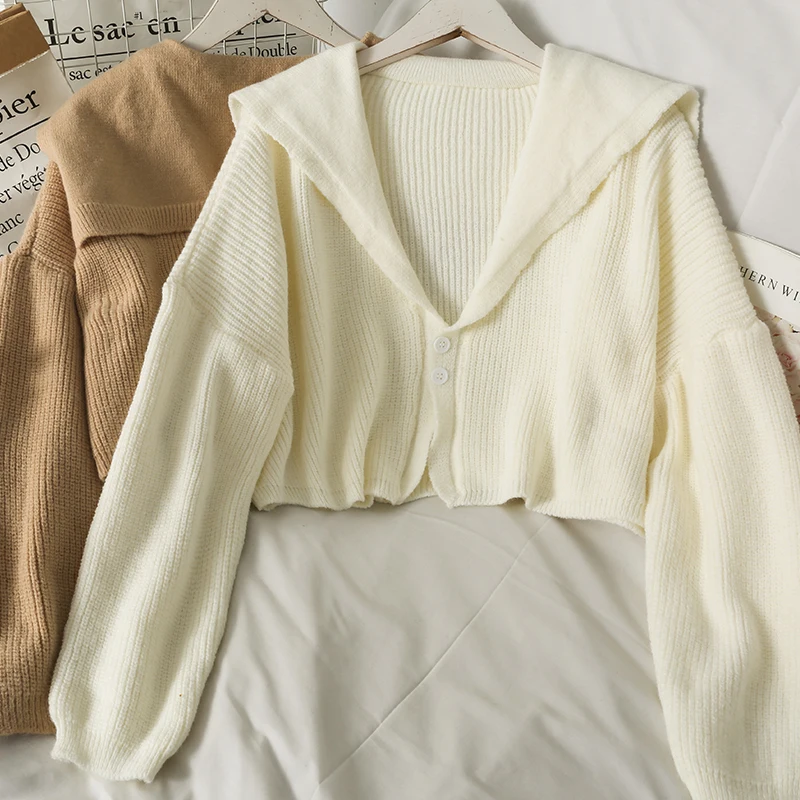 WDMSNA Short Sweater Womens Top New Lapel Long Sleeve Loose Knitted Cardigan Coat Korean Fashion Two-button Sweaters for Women
WDMSNA Short Sweater Womens Top New Lapel Long Sleeve Loose Knitted Cardigan Coat Korean Fashion Two-button Sweaters for Women