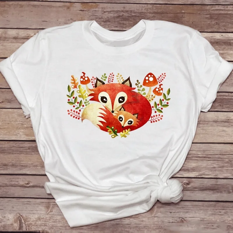 Cartoon Fox Mushroom 90s Print Tshirts Lady Fashion Women t Shirt Tops Summer Short Sleeve Graphic Kawaii Female Tee T-shirt
Cartoon Fox Mushroom 90s Print Tshirts Lady Fashion Women t Shirt Tops Summer Short Sleeve Graphic Kawaii Female Tee T-shirt