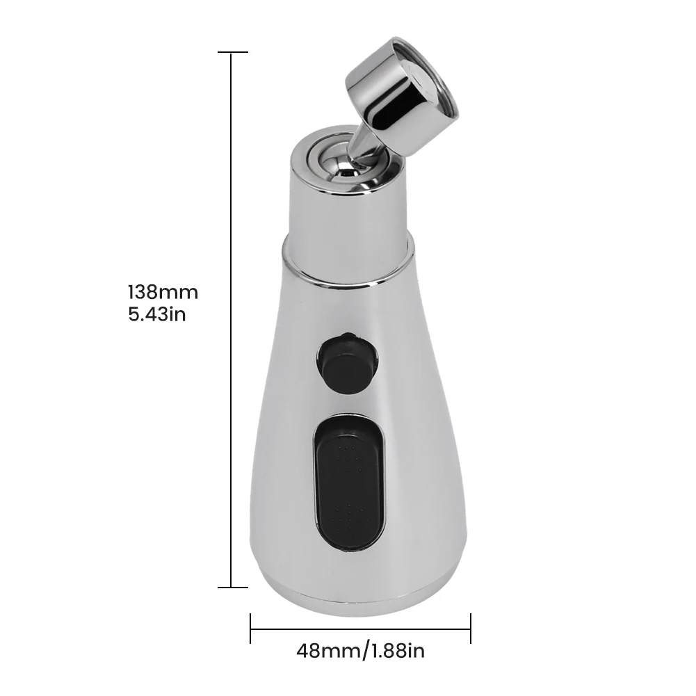 Extender Faucet Sprayer Head 1pcs Silver With 360° Rotation 2 Water Flow Modes Aging Resistance Detachable Adapter
Extender Faucet Sprayer Head 1pcs Silver With 360° Rotation 2 Water Flow Modes Aging Resistance Detachable Adapter