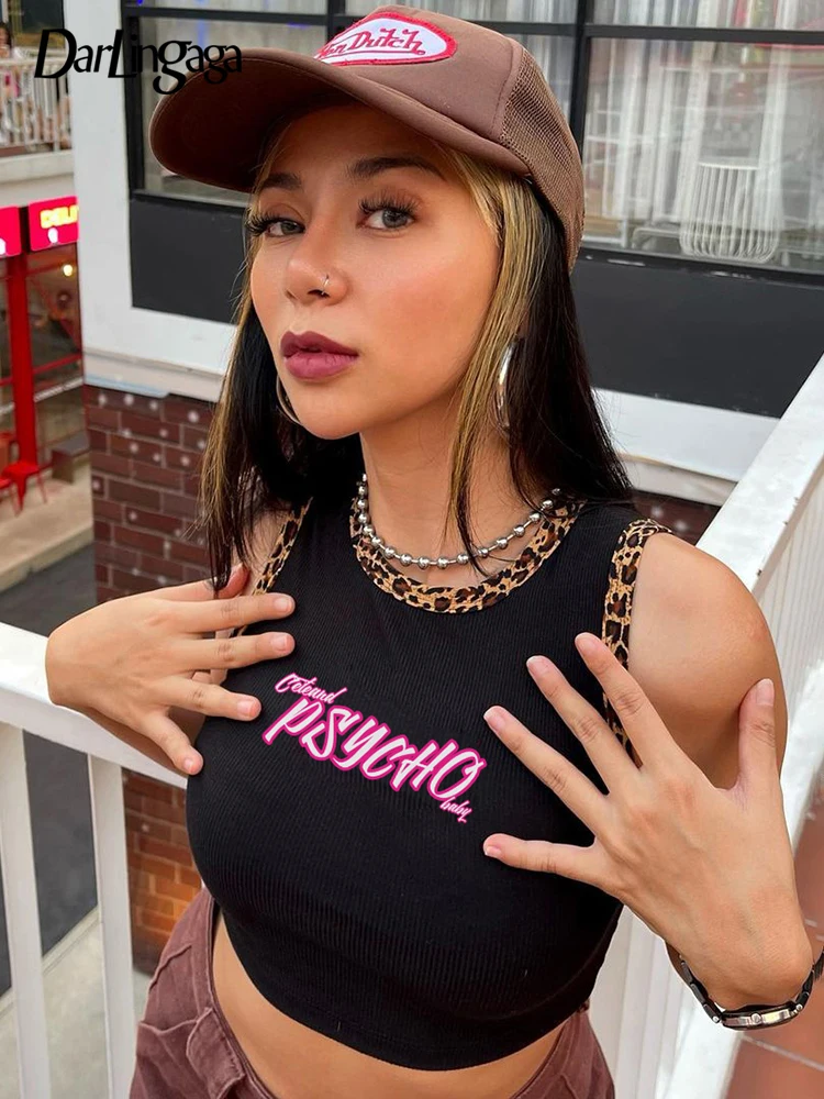 Darlingaga Streetwear Leopard Patchwork Bodycon Tank Top Female Harajuku Letter Printed Summer Vest Basic Crop Tops Sleeveless
Darlingaga Streetwear Leopard Patchwork Bodycon Tank Top Female Harajuku Letter Printed Summer Vest Basic Crop Tops Sleeveless