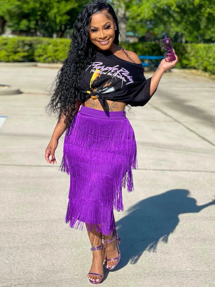 Women Fringe Bodycon Pencil Skirts Tassels High Waist Push Up Stretch Sheath Midi Length Lady Slim Elegant Saias Faldas Big Size
Women Fringe Bodycon Pencil Skirts Tassels High Waist Push Up Stretch Sheath Midi Length Lady Slim Elegant Saias Faldas Big Size