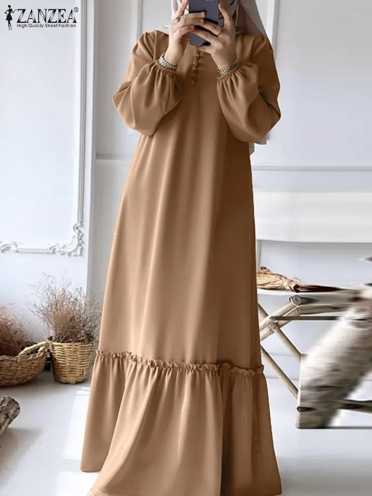 ZANZEA Fashion Women Maxi Long Dress Spring Long Sleeve Casual Mulism Abaya Vintage Solid Ruffles Vestido Robe Femme Sundress
ZANZEA Fashion Women Maxi Long Dress Spring Long Sleeve Casual Mulism Abaya Vintage Solid Ruffles Vestido Robe Femme Sundress