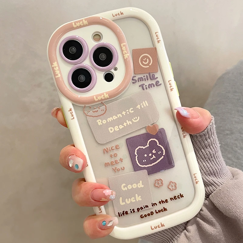 Cartoon Bear Rabbit Shockproof Bumper Case For iPhone 13 Pro Max 14 12 11 Soft Silicone Clear Phone Back Cover
Cartoon Bear Rabbit Shockproof Bumper Case For iPhone 13 Pro Max 14 12 11 Soft Silicone Clear Phone Back Cover
