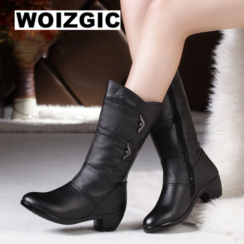 Women's Mother Female Ladies Genuine Leather Shoes Boots Botas Knee High Zipper Winter Warm Plush Mid Calf Plus Size
Women's Mother Female Ladies Genuine Leather Shoes Boots Botas Knee High Zipper Winter Warm Plush Mid Calf Plus Size