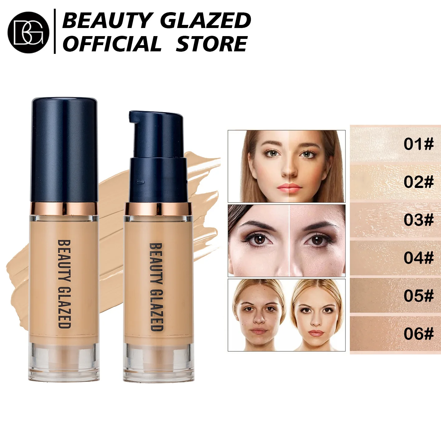 

6ml Waterproof Matte Liquid Foundation Cream Smooth Long Wear Oil-Control Face Foundation Full Coverage Concealer Contour Makeup