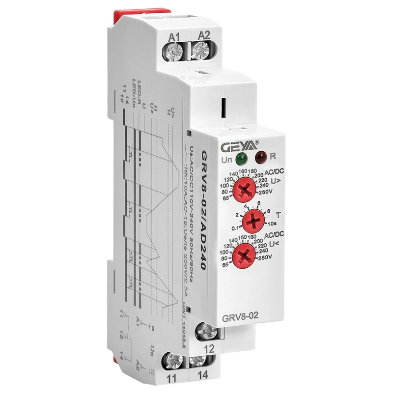 GEYA GRV8-02 AC/DC110-240V реле перегрузки и пониженного напряжения, реле контроля напряжения, Однофазное реле управления напряжением
GEYA GRV8-02 AC/DC110-240V реле перегрузки и пониженного напряжения, реле контроля напряжения, Однофазное реле управления напряжением