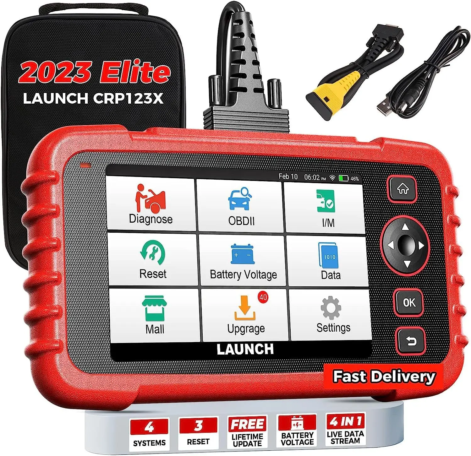 Scanner CRP123X Elite Car Scanner,2023 Free Online Update Diagnostic Scan Tool with SAS/Throttle Reset,ABS SRS Transmission Car
Scanner CRP123X Elite Car Scanner,2023 Free Online Update Diagnostic Scan Tool with SAS/Throttle Reset,ABS SRS Transmission Car