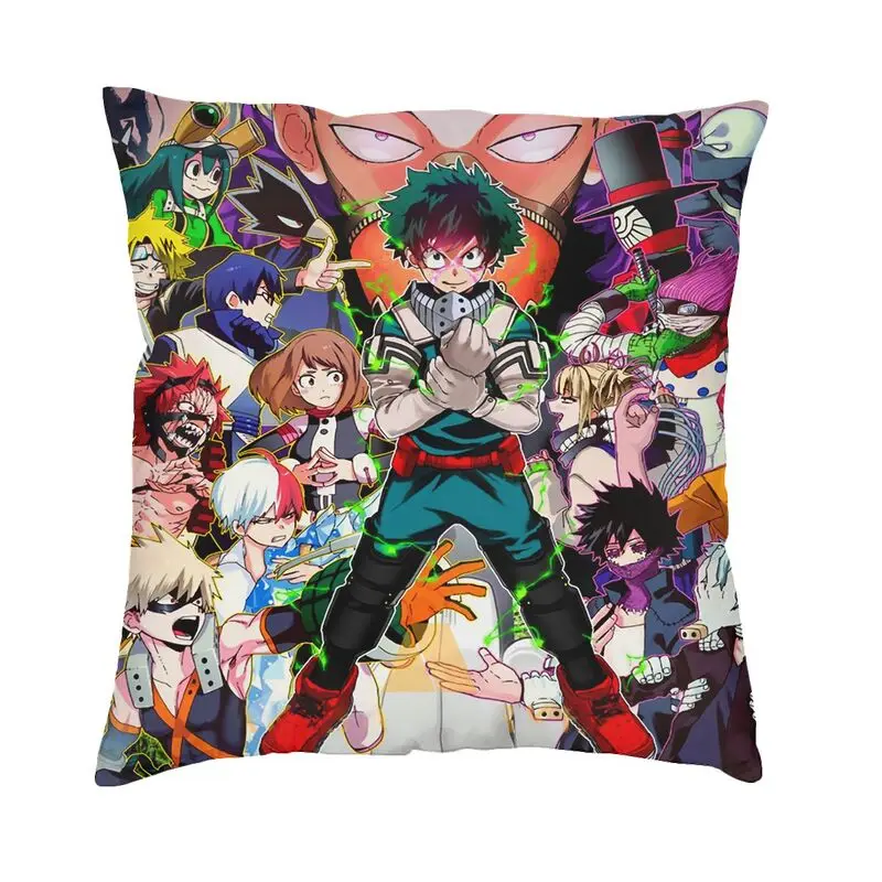 

My Hero Academia Characters Cushion Cover Boku No Hero Academia Throw Pillow Case for Sofa Square Pillowcase Bedroom Decoration