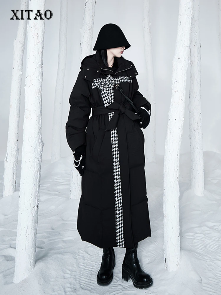 XITAO/черное пуховое пальто с бантом, модное, длинный рукав, богиня, веер, карман, маленькая, свежая, Лоскутная, свободная, 2022, пуховое пальто ... 
XITAO/черное пуховое пальто с бантом, модное, длинный рукав, богиня, веер, карман, маленькая, свежая, Лоскутная, свободная, 2022, пуховое пальто ...