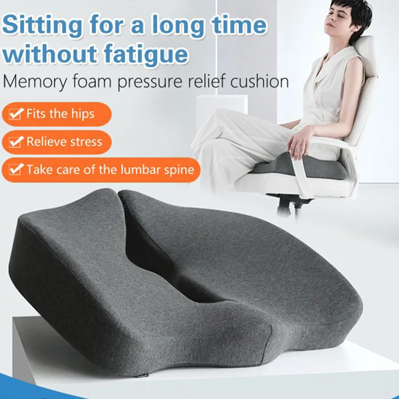 

Memory Foam Seat Cushion Breathable Decompression Cushion To Protect Lumbar Coccyx Ergonomics Office Cushion