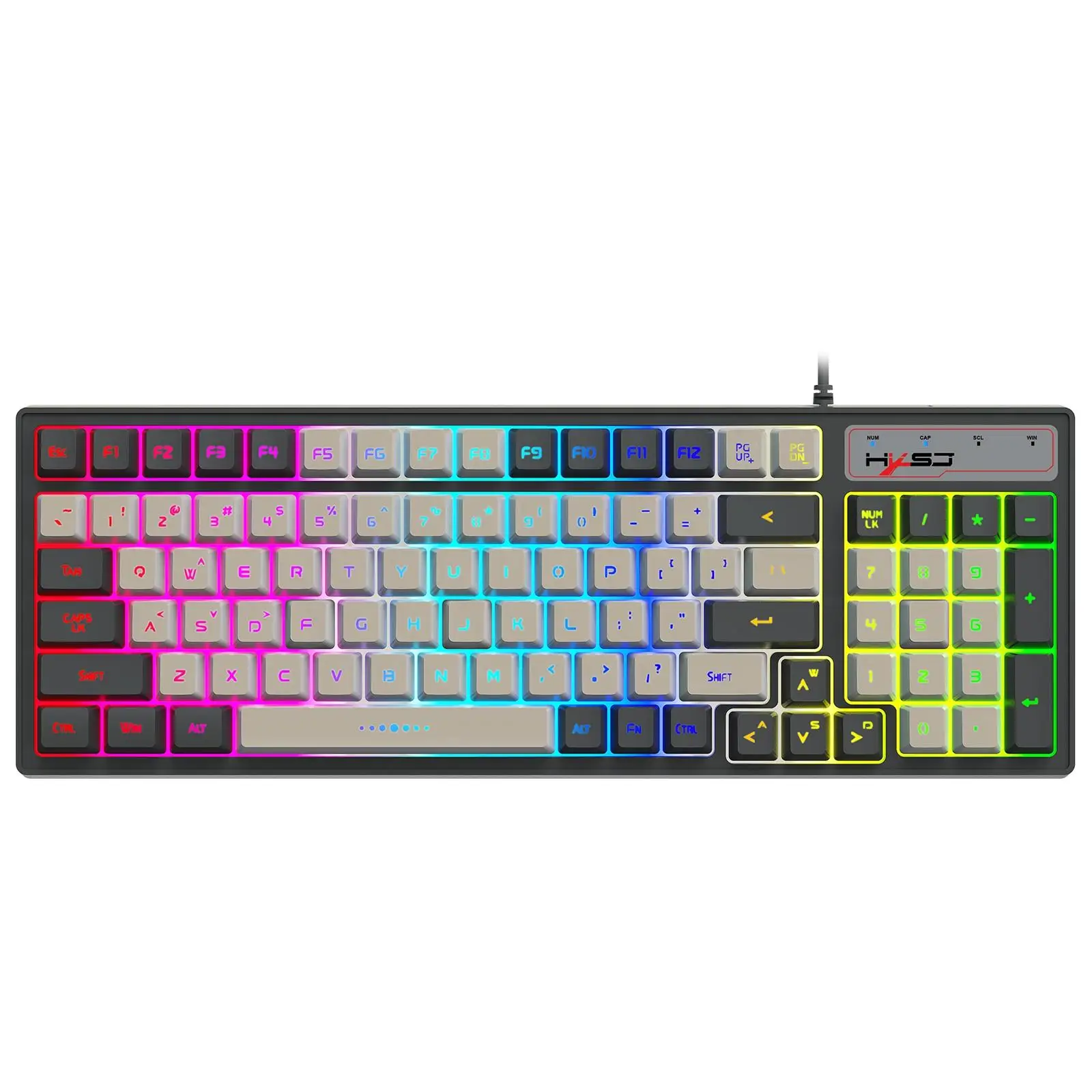 96 Keys Wired Gaming Keyboard Two Color Injection Membrane Keyboard for PC Floating Key Caps
96 Keys Wired Gaming Keyboard Two Color Injection Membrane Keyboard for PC Floating Key Caps