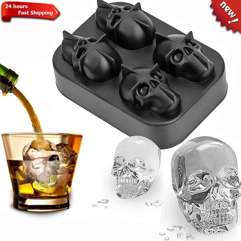 Silicone Ice Ball Mold 3D Skull Ice Cube Maker Icecube Tray for Party Bar Summer Whisky Wine Drinks Ice Cube Making Kitchen Tool 
Silicone Ice Ball Mold 3D Skull Ice Cube Maker Icecube Tray for Party Bar Summer Whisky Wine Drinks Ice Cube Making Kitchen Tool