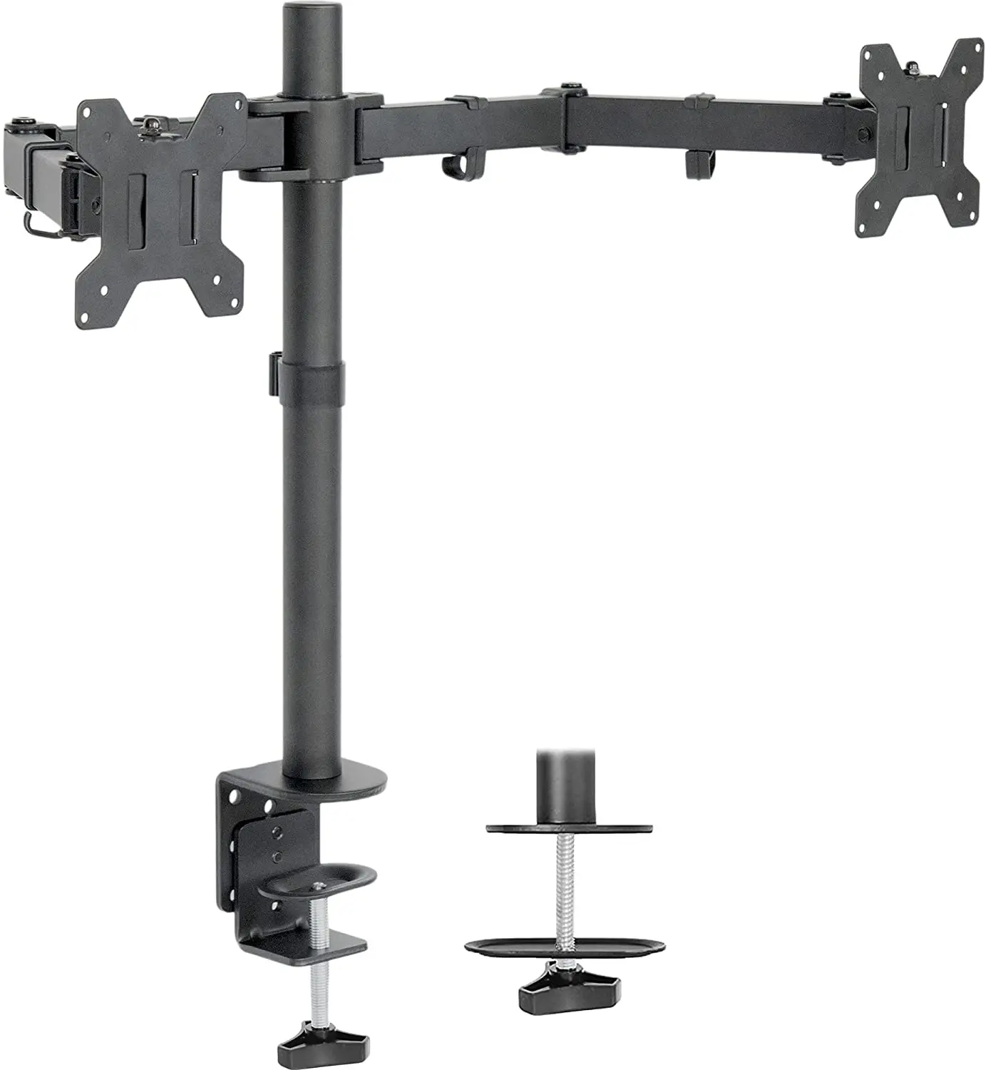 

VIVO Dual LCD LED 13 to 27 inch Monitor Desk Mount Stand, Heavy Duty Fully Adjustable, Fits 2 Screens,