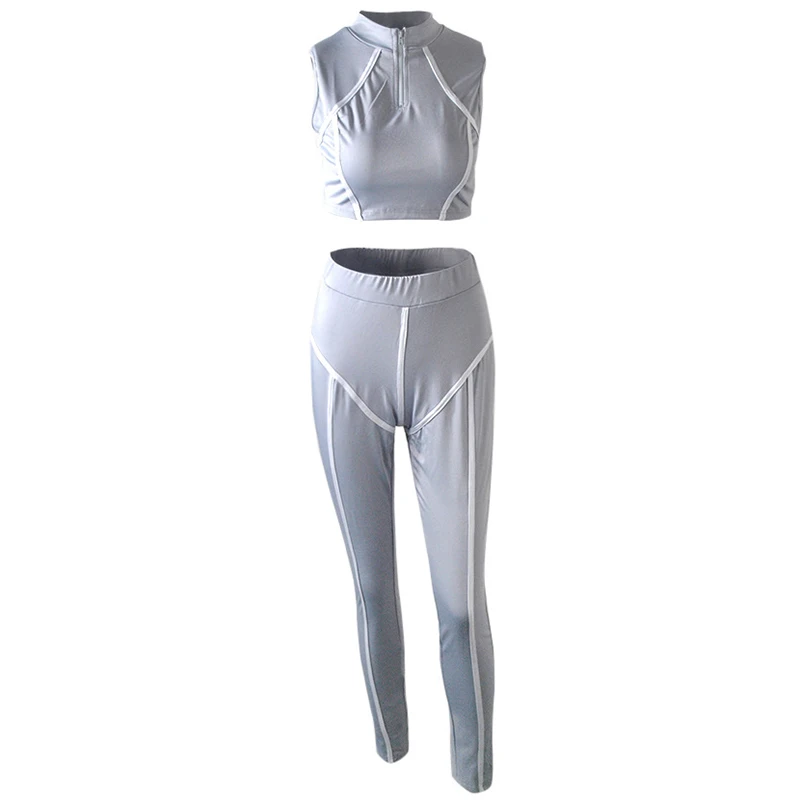 Women Sets Summer Tracksuits Fitness Sportswear Sleeveless Tops+Pants Suit Two Piece Set Sporty Outfits 2 Pcs Gray L
Women Sets Summer Tracksuits Fitness Sportswear Sleeveless Tops+Pants Suit Two Piece Set Sporty Outfits 2 Pcs Gray L