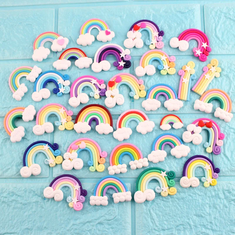 30pcs Polyester Clay Cream Rainbow Cloud Star Cabochon DIY Phone Beauty Decor Embellishment Clay Crafts Material
30pcs Polyester Clay Cream Rainbow Cloud Star Cabochon DIY Phone Beauty Decor Embellishment Clay Crafts Material