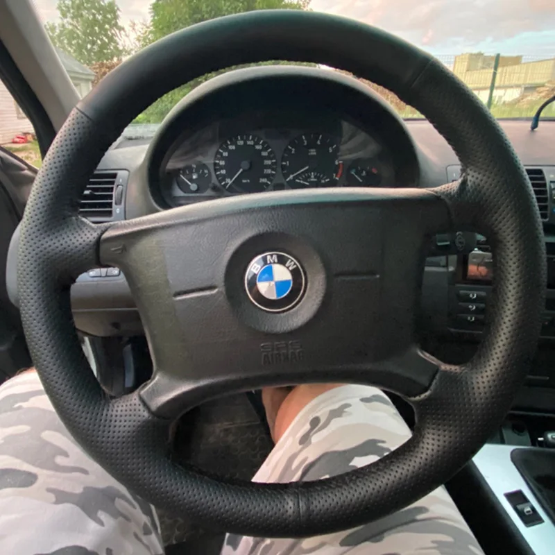 diy custom suede hand stitched Black Leather Car Steering Wheel Cover For BMW E36 E46 E39 E83 E53 interior accessories
diy custom suede hand stitched Black Leather Car Steering Wheel Cover For BMW E36 E46 E39 E83 E53 interior accessories