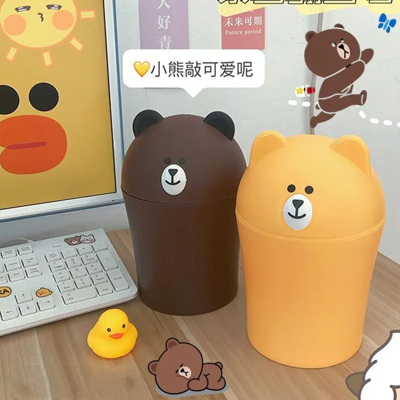 Line Friends Anime Brown with Cover Desktop Trash Can Kawaii Mini Desk Work Desk Student Dormitory Storage Bucket Child Gift Toy
Line Friends Anime Brown with Cover Desktop Trash Can Kawaii Mini Desk Work Desk Student Dormitory Storage Bucket Child Gift Toy