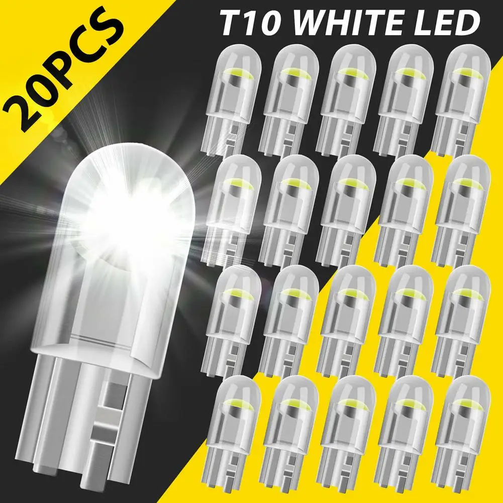 20Pcs T10 LED W5W W3W 194 168 501 2825 COB LED Car Wedge Parking Lights Side Door Bulb Instrument Lamp Auto License Plate Light
20Pcs T10 LED W5W W3W 194 168 501 2825 COB LED Car Wedge Parking Lights Side Door Bulb Instrument Lamp Auto License Plate Light