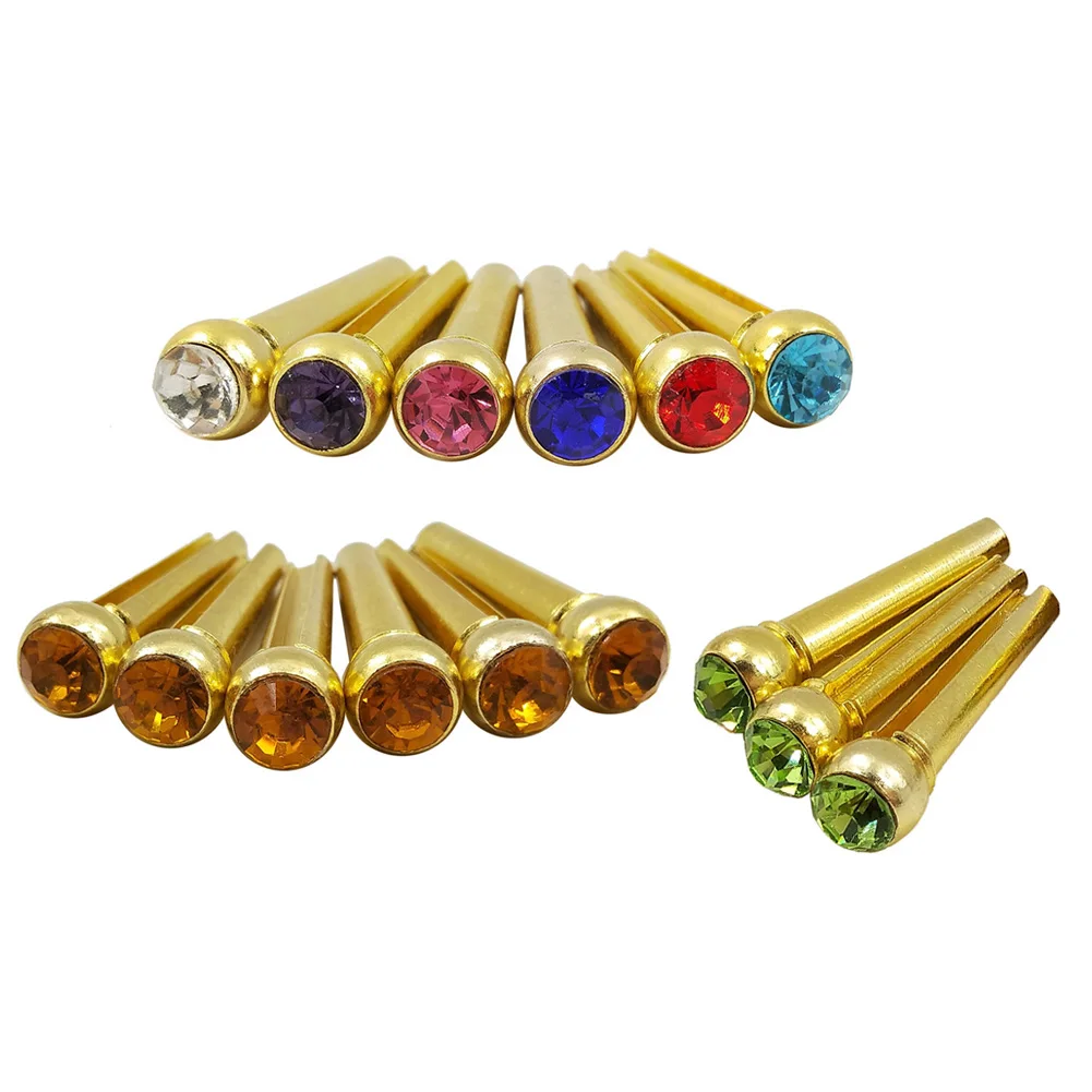 6Pcs Colourful Acoustic Guitar Brass Bridge Pins Slotted End Peg Crystal Dot Inlay Bass Guitar Bridge Pin Instrument Accessories
6Pcs Colourful Acoustic Guitar Brass Bridge Pins Slotted End Peg Crystal Dot Inlay Bass Guitar Bridge Pin Instrument Accessories