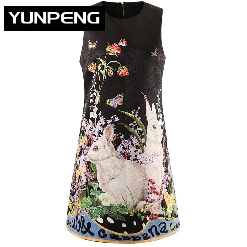 Dresses For Women 2023 Fashion Runway Designer Summer Short Tank sleeveless Rabbit Flower print Loose Balck Vintage Mini Dress
Dresses For Women 2023 Fashion Runway Designer Summer Short Tank sleeveless Rabbit Flower print Loose Balck Vintage Mini Dress