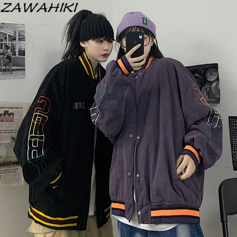 ZAWAHIKI Fashion Spring Autumn New Contrast Color Harajuku Letter Embroidery Loose Button-up Women Jackets Lightweight Vintage
ZAWAHIKI Fashion Spring Autumn New Contrast Color Harajuku Letter Embroidery Loose Button-up Women Jackets Lightweight Vintage