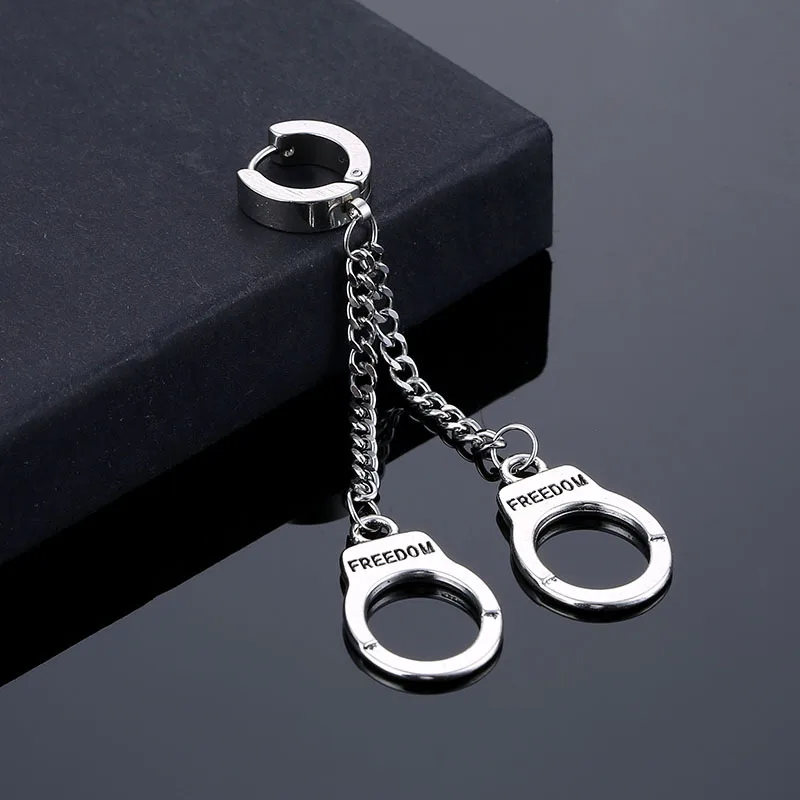 Earrings 2022 Fashion Jewelry Stainless Steel Ear Buckles Handcuffs Earrings Titanium Tassel Punk Party Earrings
Earrings 2022 Fashion Jewelry Stainless Steel Ear Buckles Handcuffs Earrings Titanium Tassel Punk Party Earrings