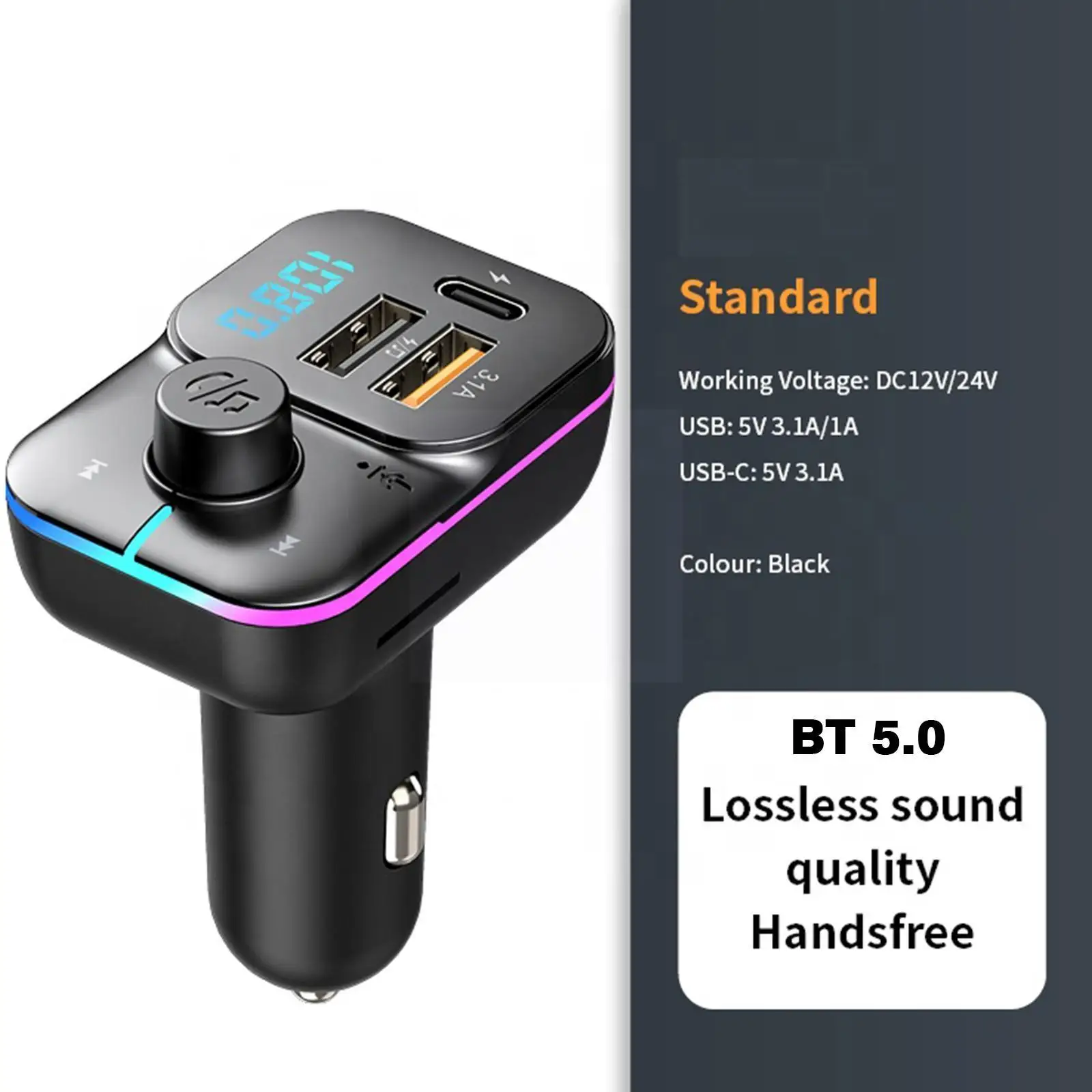 The New Dual USB Car Charger FM Transmitter Bluetooth Colorful FM Lights Mp3 Modulator Stereo Handsfree Player Wireless Ada Y3P8
The New Dual USB Car Charger FM Transmitter Bluetooth Colorful FM Lights Mp3 Modulator Stereo Handsfree Player Wireless Ada Y3P8