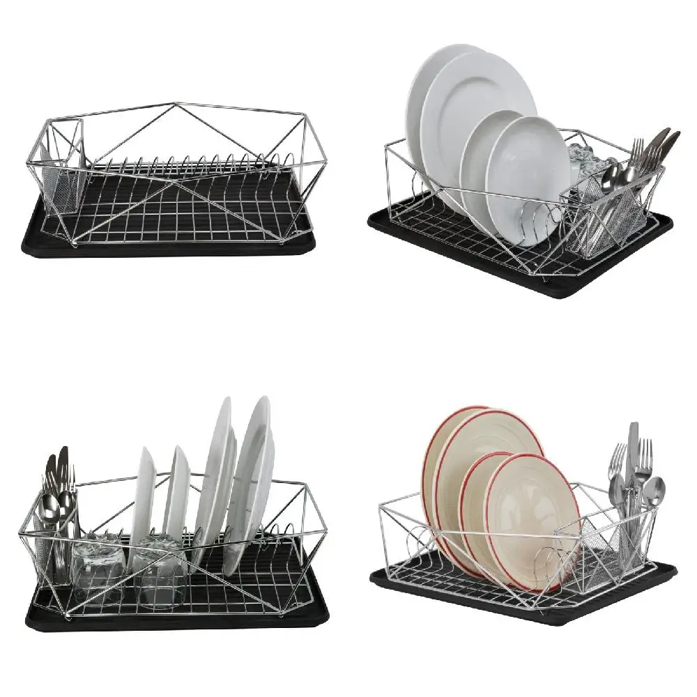 . Chrome-Finished Heavy Duty Adjustable Removable Dish Rack with Useful Tray for Maximum Convenience.
. Chrome-Finished Heavy Duty Adjustable Removable Dish Rack with Useful Tray for Maximum Convenience.