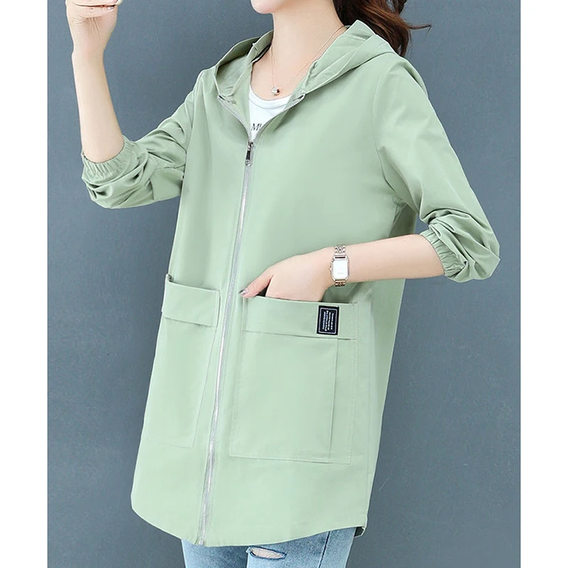 Women's 2022 Autumn Solid Windbreaker Jacket New Fashion Mid-length Big Pocket Coat Windproof Loose Oversize Hooded Zipper
Women's 2022 Autumn Solid Windbreaker Jacket New Fashion Mid-length Big Pocket Coat Windproof Loose Oversize Hooded Zipper