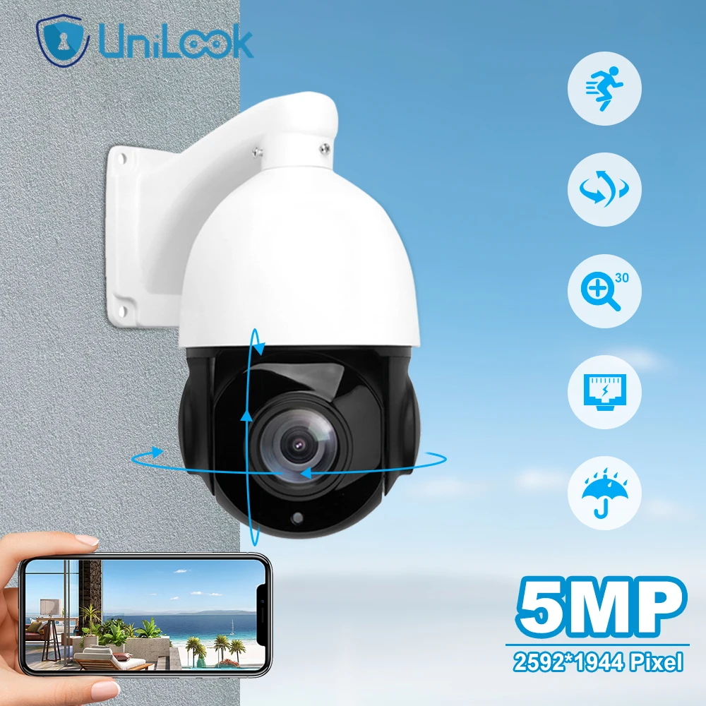 Unilook H.265 POE PTZ IP Camera 5MP 30X ZOOM IP66 Waterproof High Speed Dome Camera Outdoor IR 60M CCTV Security Camera IP H.265
Unilook H.265 POE PTZ IP Camera 5MP 30X ZOOM IP66 Waterproof High Speed Dome Camera Outdoor IR 60M CCTV Security Camera IP H.265