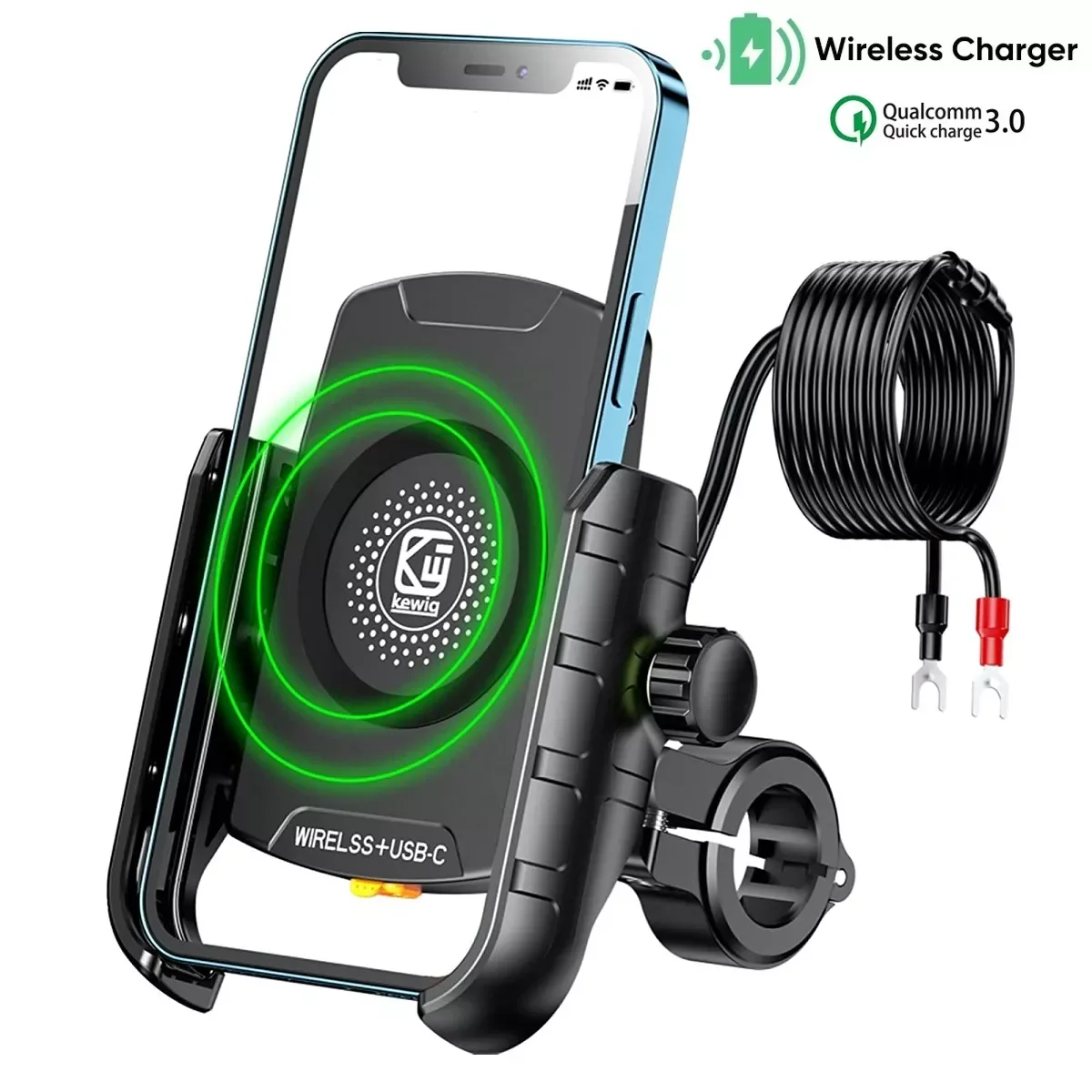 Motorcycle Phone Holder Wireless Charging Cradle 3.0 Quick Charger GPS Moto Support Cellphone Handlebar Mount for 4-7 Inch Phone
Motorcycle Phone Holder Wireless Charging Cradle 3.0 Quick Charger GPS Moto Support Cellphone Handlebar Mount for 4-7 Inch Phone