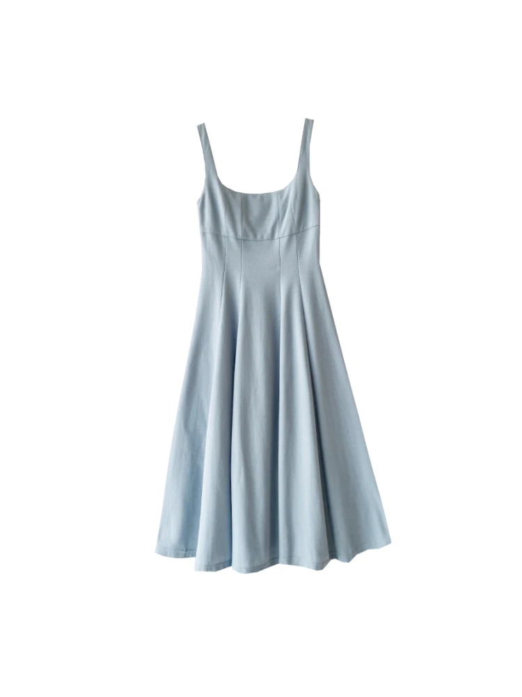 Off Shoulder Women's Blue U-Neck Strap Dress Summer New Chic Preppy Style Young Girl Low Cut Sleeveless A-line Short Skirt
Off Shoulder Women's Blue U-Neck Strap Dress Summer New Chic Preppy Style Young Girl Low Cut Sleeveless A-line Short Skirt
