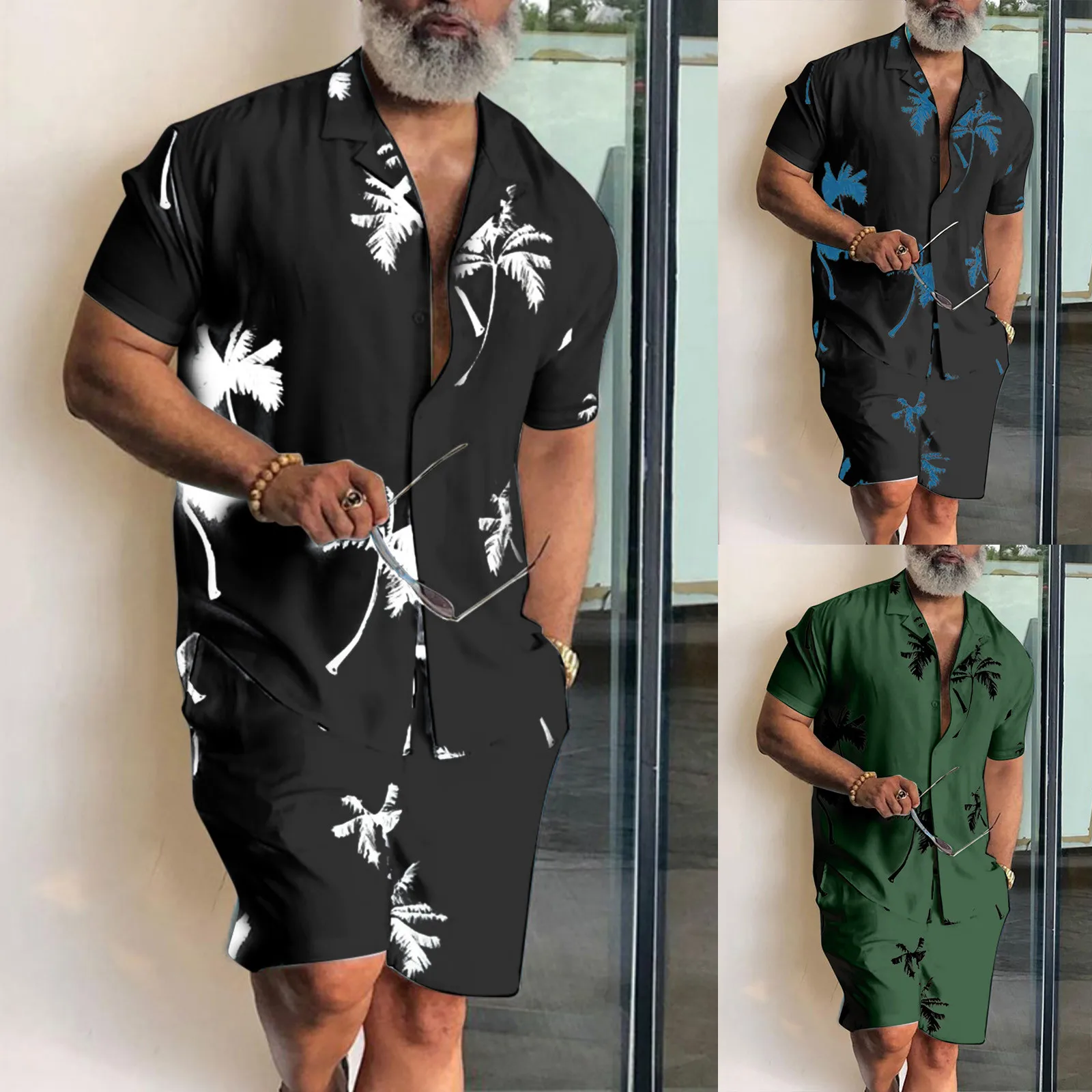 New Men's Summer Shirt Men Set Fitness Outdoor Two-piece Suits Tops Shorts Clothes Loose Fashion Beach Shirt Sets Man Streetwear
New Men's Summer Shirt Men Set Fitness Outdoor Two-piece Suits Tops Shorts Clothes Loose Fashion Beach Shirt Sets Man Streetwear