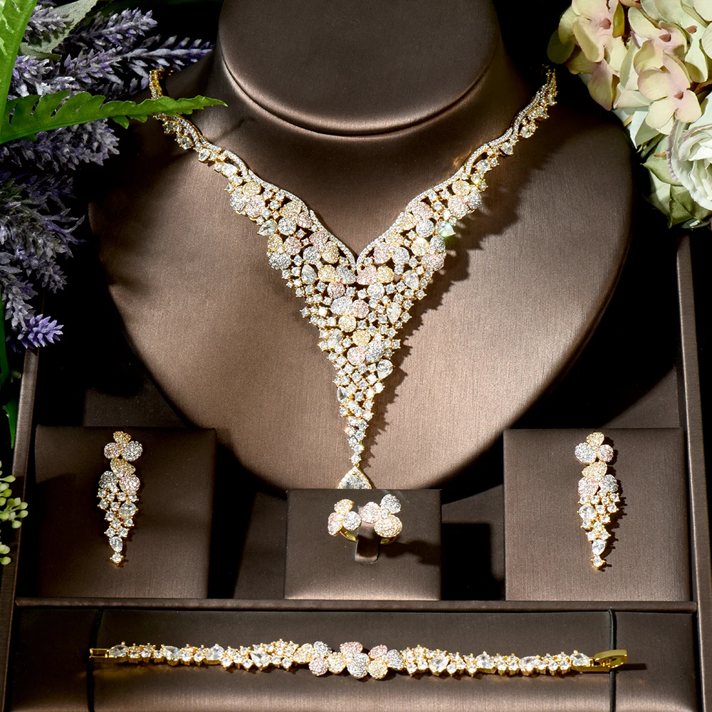 Fashion Sparkling CZ 3 Gold Color Plated Big Pendant Necklace Exclusive Nigerian Jewelry Set Women Engagement Gifts N-1503
Fashion Sparkling CZ 3 Gold Color Plated Big Pendant Necklace Exclusive Nigerian Jewelry Set Women Engagement Gifts N-1503