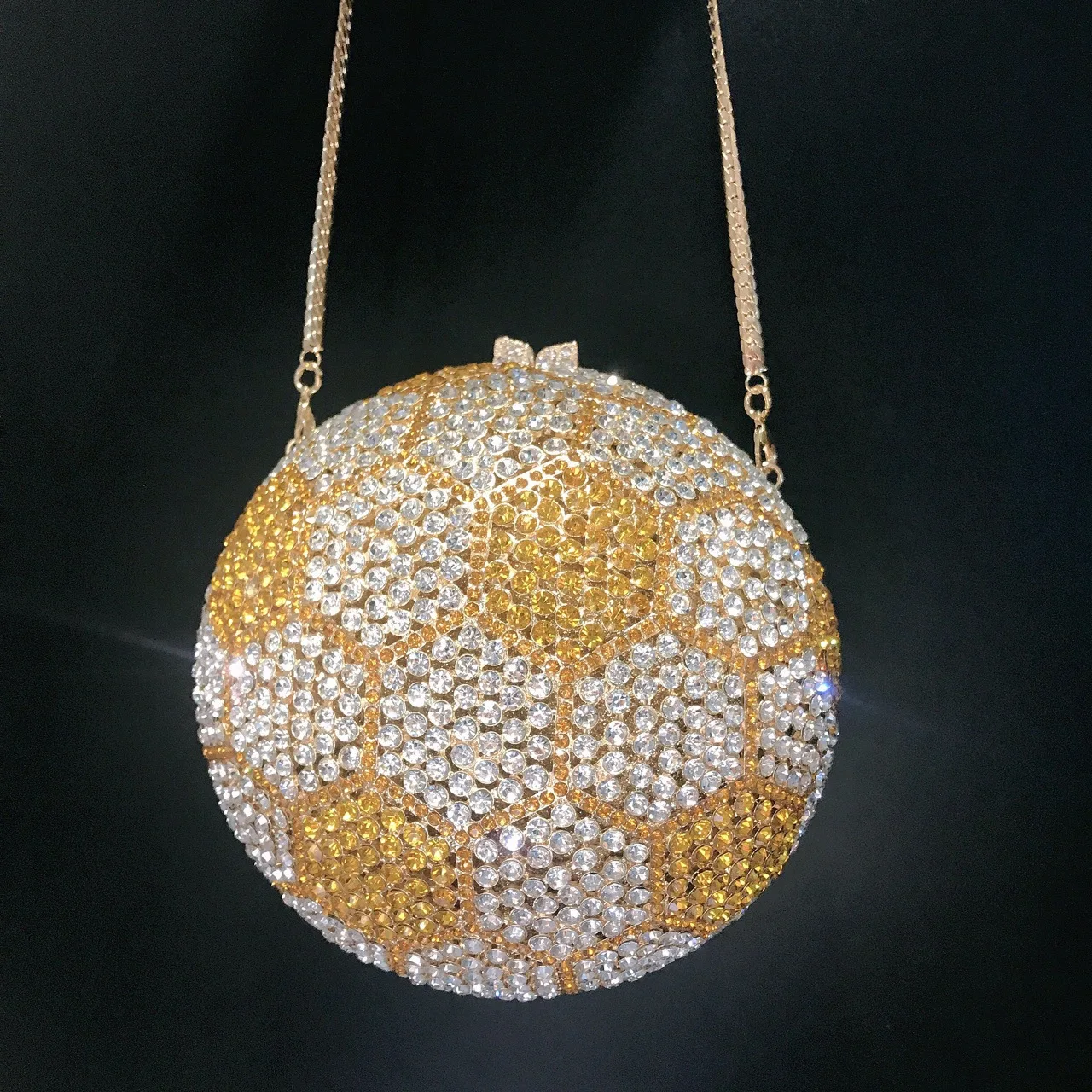 Woman Gold Silve AB Champagne Diamond Ball Bag Party Crystal Birthday Gift Football Clutch Purse Wedding Bridal Metal Handbag
Woman Gold Silve AB Champagne Diamond Ball Bag Party Crystal Birthday Gift Football Clutch Purse Wedding Bridal Metal Handbag