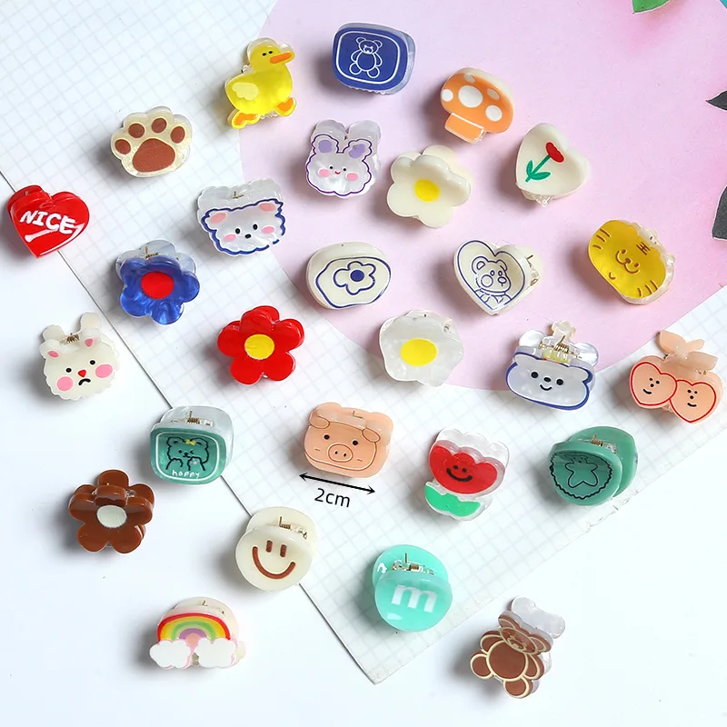 2Pcs/Pack Korean Cute Flower Animal Mini Grab Hair Clips for Women Grils Plastic Small Bear Side Bangs Hairpin Hair Accessories
2Pcs/Pack Korean Cute Flower Animal Mini Grab Hair Clips for Women Grils Plastic Small Bear Side Bangs Hairpin Hair Accessories