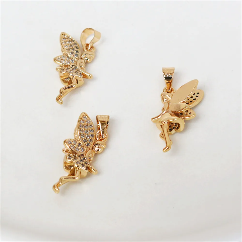 14K gold inlaid zircon pendant 10 * 20mm sprite pendant diy jewelry bracelet necklace earring pendant
14K gold inlaid zircon pendant 10 * 20mm sprite pendant diy jewelry bracelet necklace earring pendant