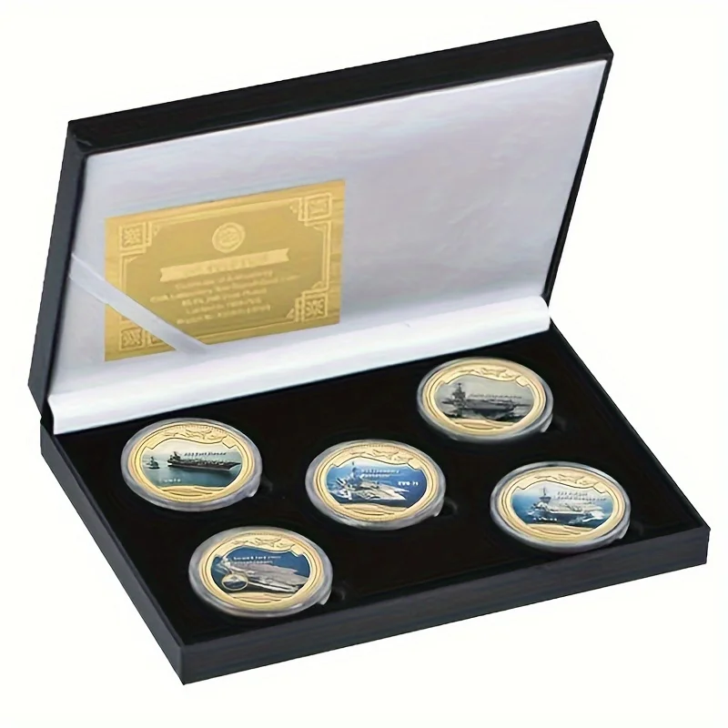 Набор из 5 золотых памятных монет в стиле милитари США
Набор из 5 золотых памятных монет в стиле милитари США