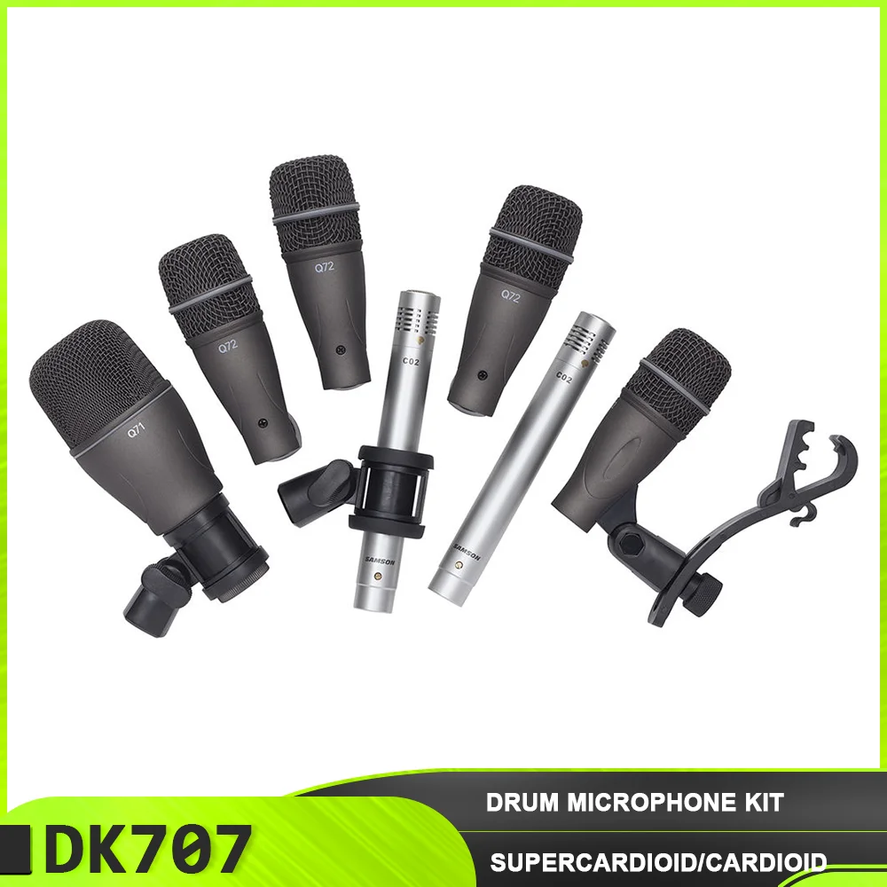 SAMSON DK707 7-компонентный барабанный микрофон, полный диапазон записи, конденсаторный микрофон включает Q71 Q72 C02 микрофон для барабанщиков
SAMSON DK707 7-компонентный барабанный микрофон, полный диапазон записи, конденсаторный микрофон включает Q71 Q72 C02 микрофон для барабанщиков