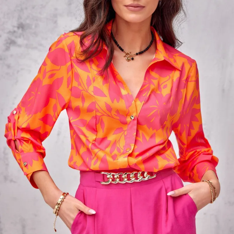 2022 Fall Flower Single Breasted Long Sleeve Blouses Formal Office Vintage Women Casual Shirt Women Elegant Loose Shirts Top
2022 Fall Flower Single Breasted Long Sleeve Blouses Formal Office Vintage Women Casual Shirt Women Elegant Loose Shirts Top