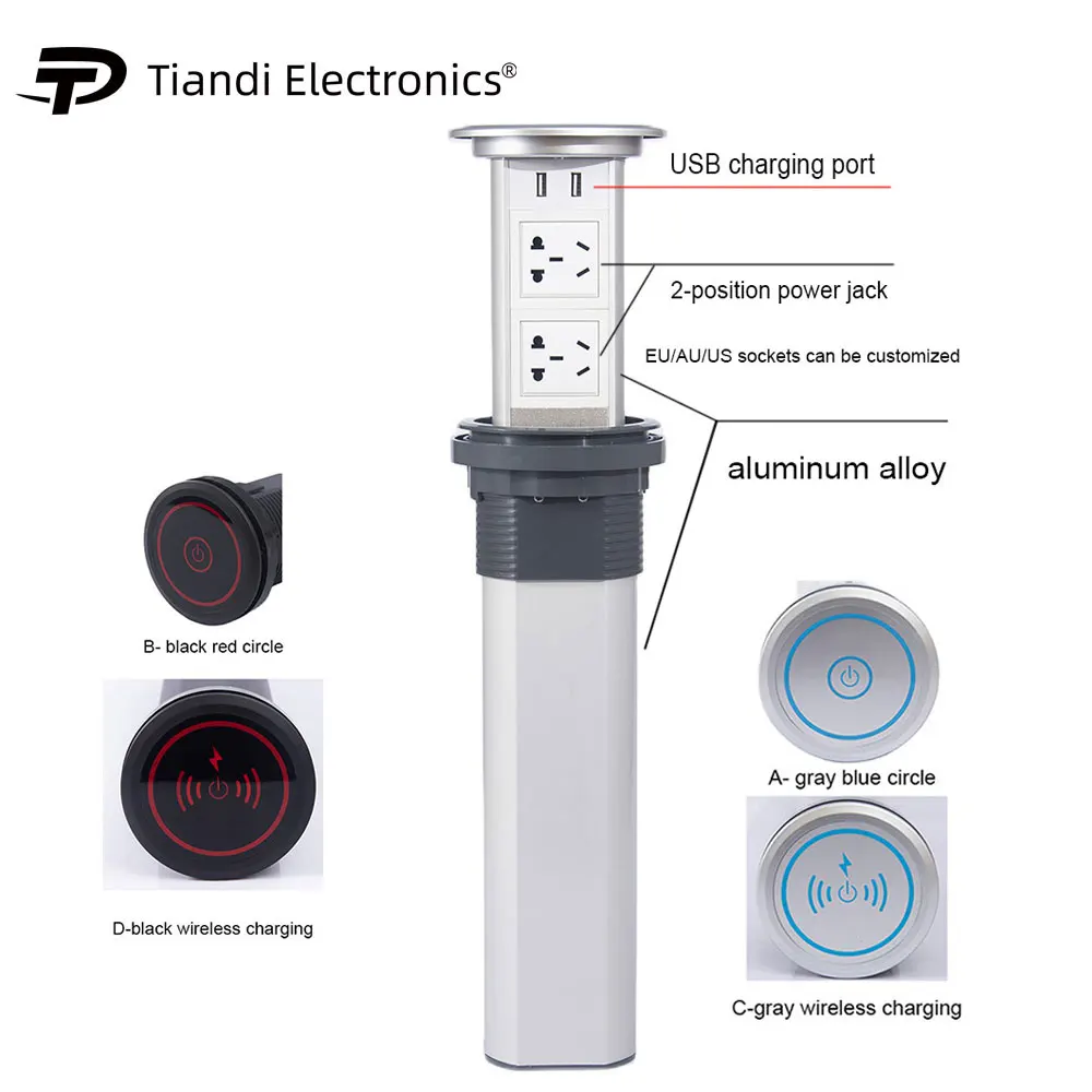 Wireless Charging USB Lift Socket for Home Office Plug Adapter Eu To USA Plug In Adaptor Pop Socket Smart Plug Us Power Strip 
Wireless Charging USB Lift Socket for Home Office Plug Adapter Eu To USA Plug In Adaptor Pop Socket Smart Plug Us Power Strip
