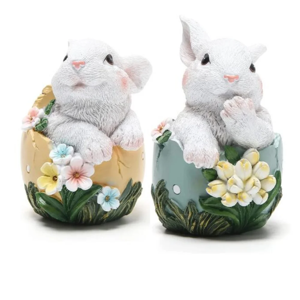 Adorable Easter Bunny Figurines Hand-Painted Easter Rabbit Egg Statues Tabletop Centerpiece Spring Easter Decor Home Party Decor 
Adorable Easter Bunny Figurines Hand-Painted Easter Rabbit Egg Statues Tabletop Centerpiece Spring Easter Decor Home Party Decor