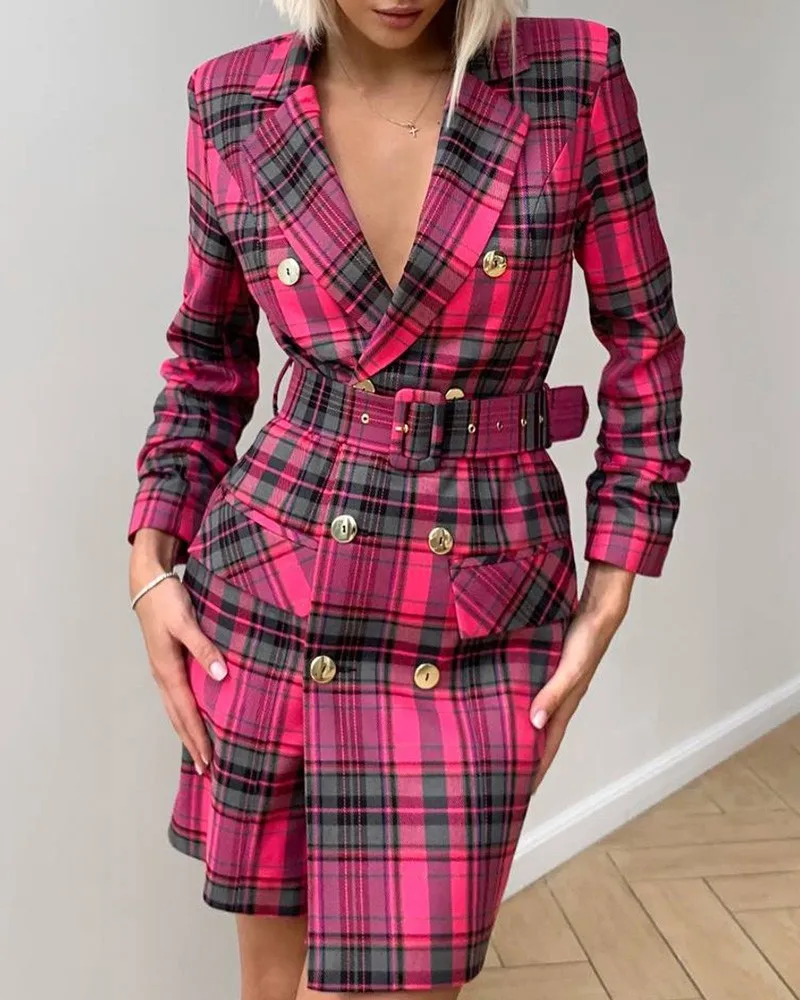 Long-sleeved Women's Plaid Sen Temperament Short Dress Mid-waist Temperament Commuter Dresses 2022 Spring and Autumn Clothing
Long-sleeved Women's Plaid Sen Temperament Short Dress Mid-waist Temperament Commuter Dresses 2022 Spring and Autumn Clothing