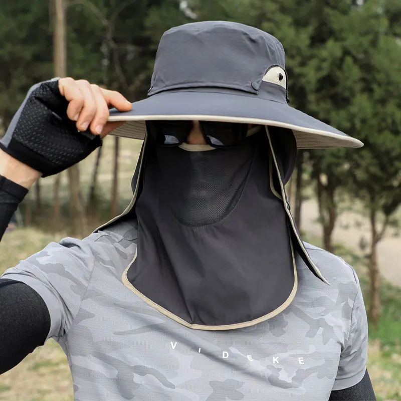 Summer Boonie Hat with Face Mask Men Breathable Anti-UV Sun Big Brim Fisherman Hats Outdoor Fishing Hunting Hiking Cap
Summer Boonie Hat with Face Mask Men Breathable Anti-UV Sun Big Brim Fisherman Hats Outdoor Fishing Hunting Hiking Cap
