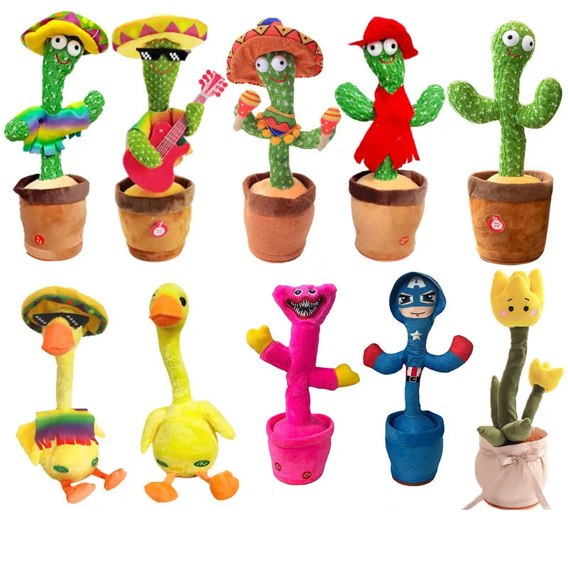 

Hot New Dancing Cactus Enchanting Flowers Learn Wacky Talk Sing Dance Electric Plush Toys For Kids Children's Gifts Ornaments