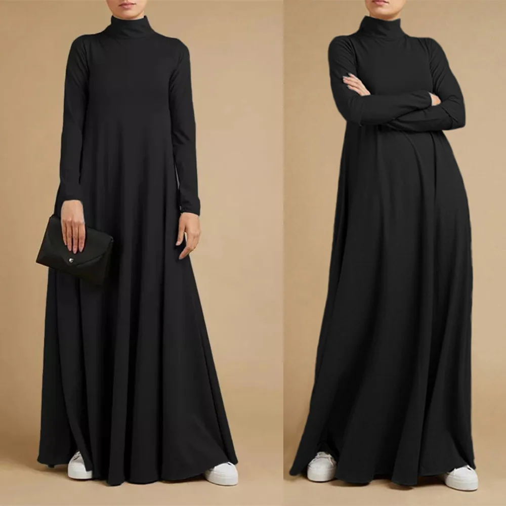 Long High Neck Long Sleeve Sun Dress Loose Elegant Pure Color Fashion Women Round Neck Commuter Style Casual Fall Dress
Long High Neck Long Sleeve Sun Dress Loose Elegant Pure Color Fashion Women Round Neck Commuter Style Casual Fall Dress