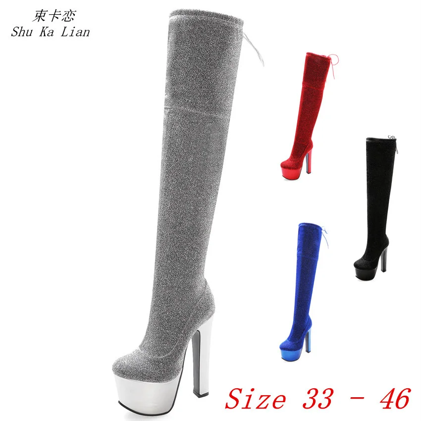 Spring Autumn 17 CM Women Over the Knee Boots High Heel Platform Shoes 4 Colour Woman Thigh High Boots Small Plus Size 33 - 46
Spring Autumn 17 CM Women Over the Knee Boots High Heel Platform Shoes 4 Colour Woman Thigh High Boots Small Plus Size 33 - 46