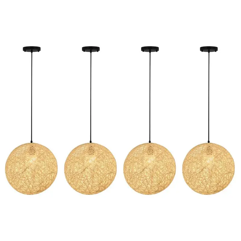 4 Pack Rattan And Hemp Ball Chandelier Individual Creativity Spherical Rattan Nest Lampshade
4 Pack Rattan And Hemp Ball Chandelier Individual Creativity Spherical Rattan Nest Lampshade