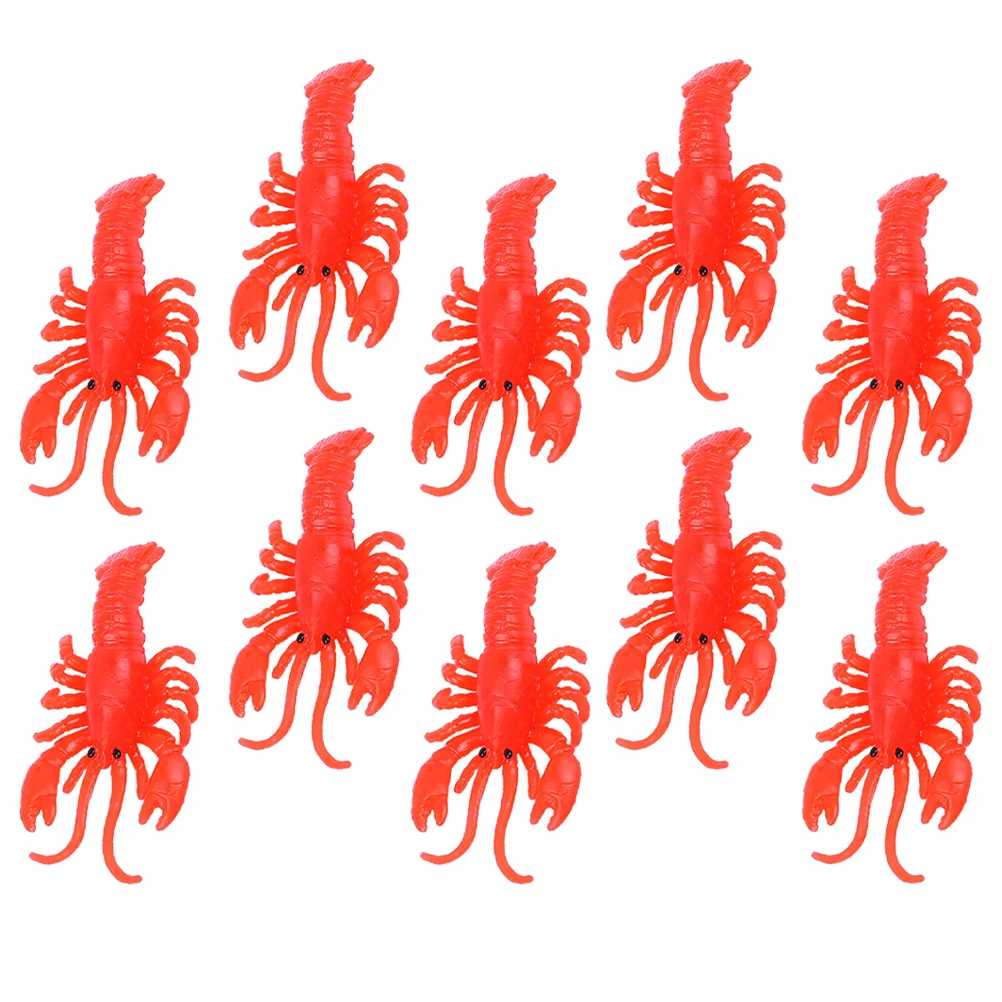 

25 Pcs Simulated Crayfish Toys Wear-resistant Lobster Lovely Mini Cognitive Adorable Soft Rubber Interesting Child Funny Fake