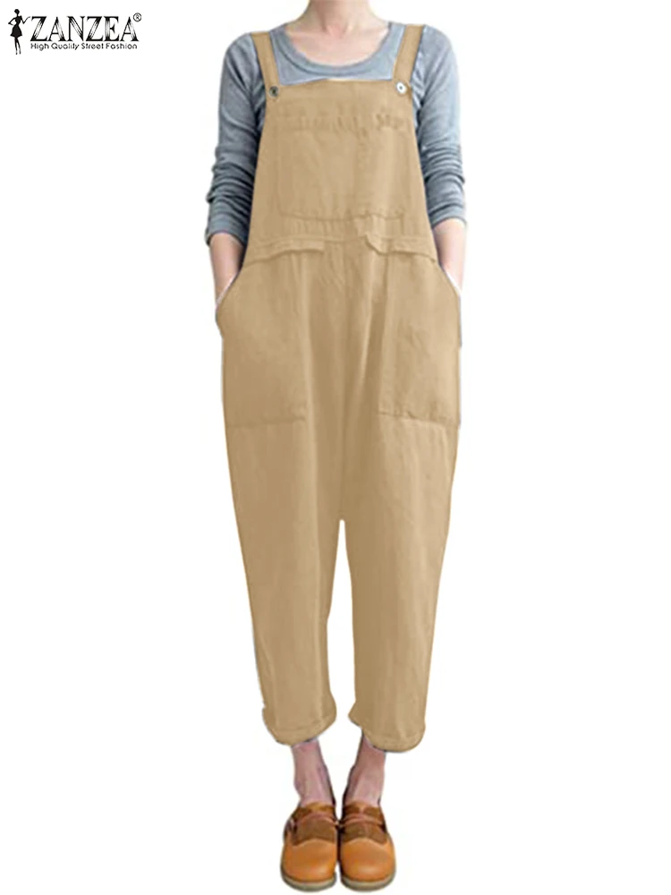 Модные летние хлопковые комбинезоны без рукавов 2022 ZANZEA, Женские однотонные Длинные Комбинезоны на бретелях, винтажные Свободные Комбинезо...
Модные летние хлопковые комбинезоны без рукавов 2022 ZANZEA, Женские однотонные Длинные Комбинезоны на бретелях, винтажные Свободные Комбинезо...